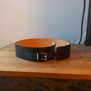Maison Boinet Wide Calf Leather Waist Belt Size 32